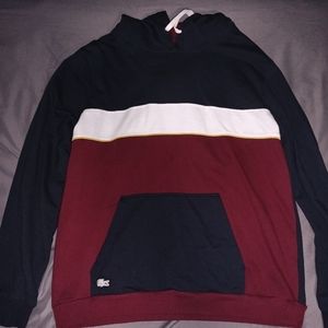 Lacoste Mens Long Sleeve Colorblock Jersey Hooded sweat shirt